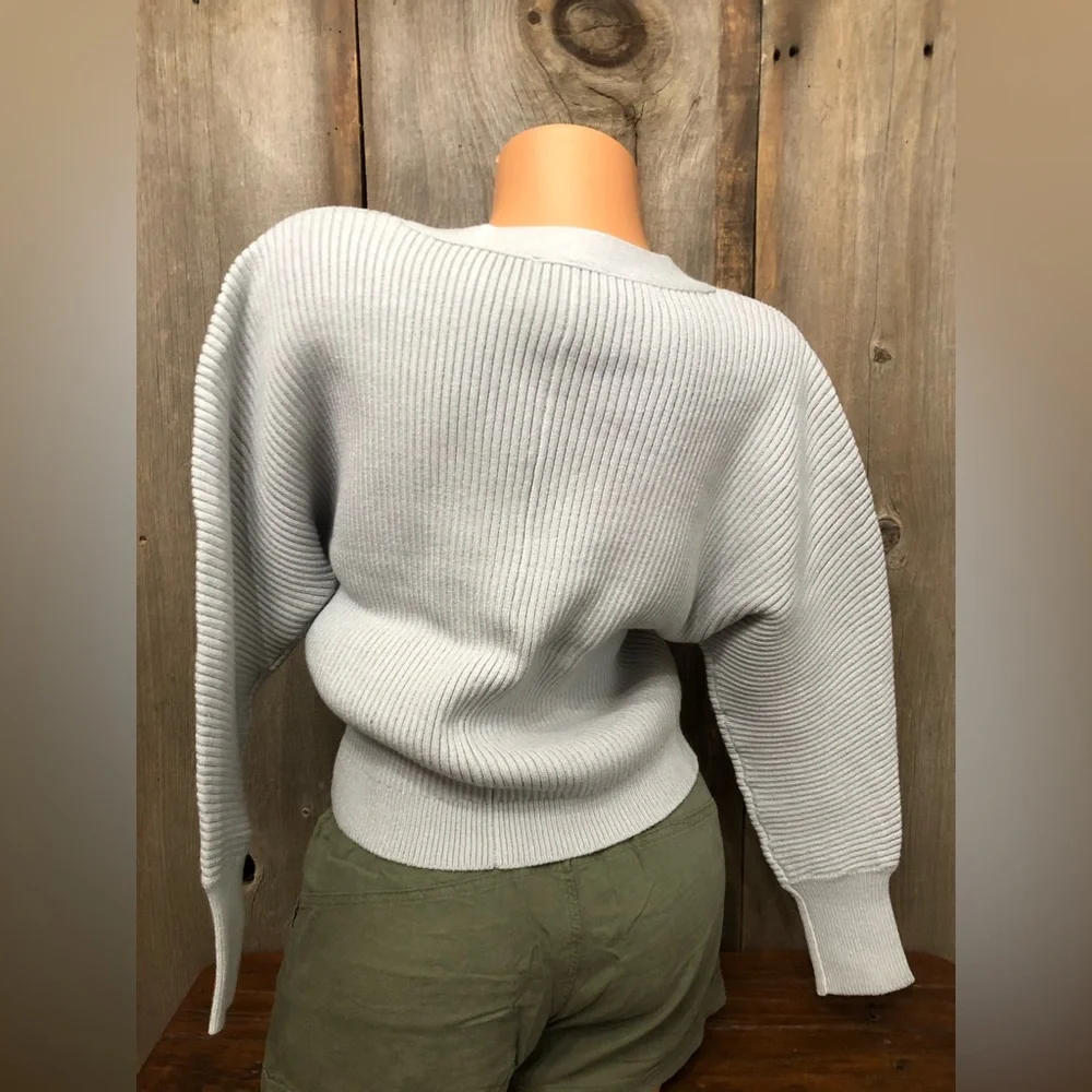Express V-neck Dolman Sleeve Cardigan in Silver Heather Gray Size Small